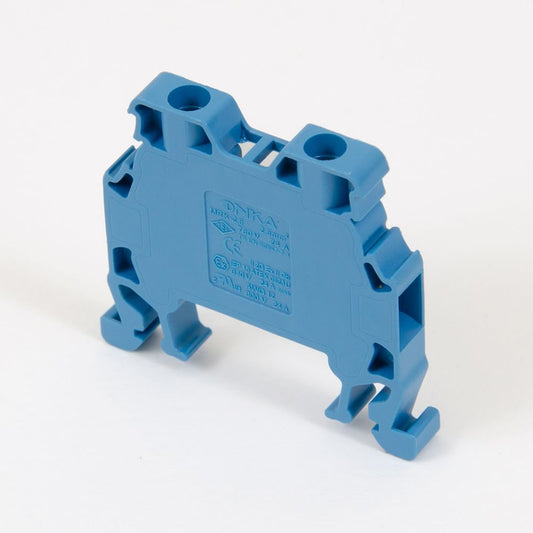 ONKA 2.5mm2 Screw terminal block DIN rail connector 2 wires blue, 1010015