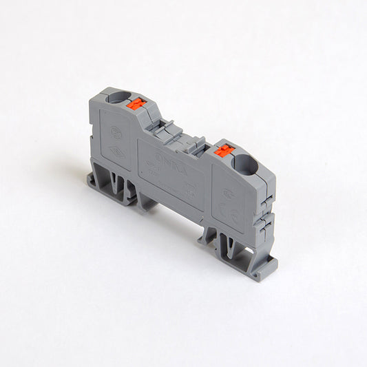 ONKA 6mm2 spring connector for DIN rail terminal strip terminal strip with 2 wires gray, 1020034
