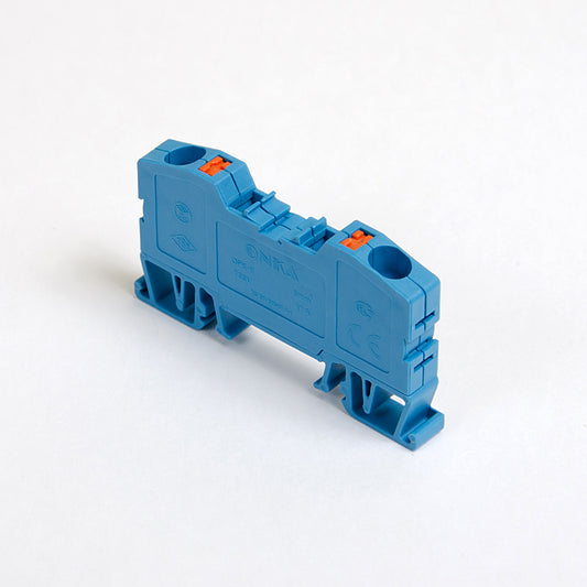 ONKA 6mm2 spring rail connector terminal block DIN rail terminal 2 wires blue, 1020037