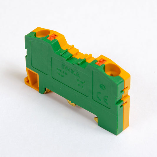 ONKA 10mm2 PE spring rail connector terminal block DIN rail terminal 2 wires gray, 1020300