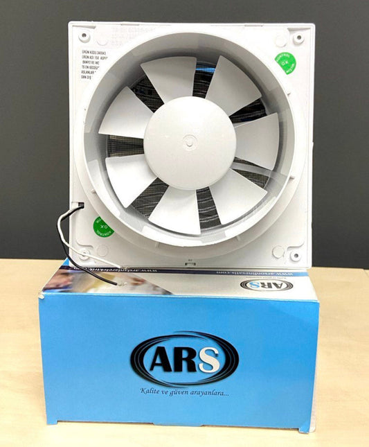 ARS - ventilator axial pentru baie / WC alb, montat pe perete, alb, cu grilă silențioasă 150mm, 280 m3/h, 340043