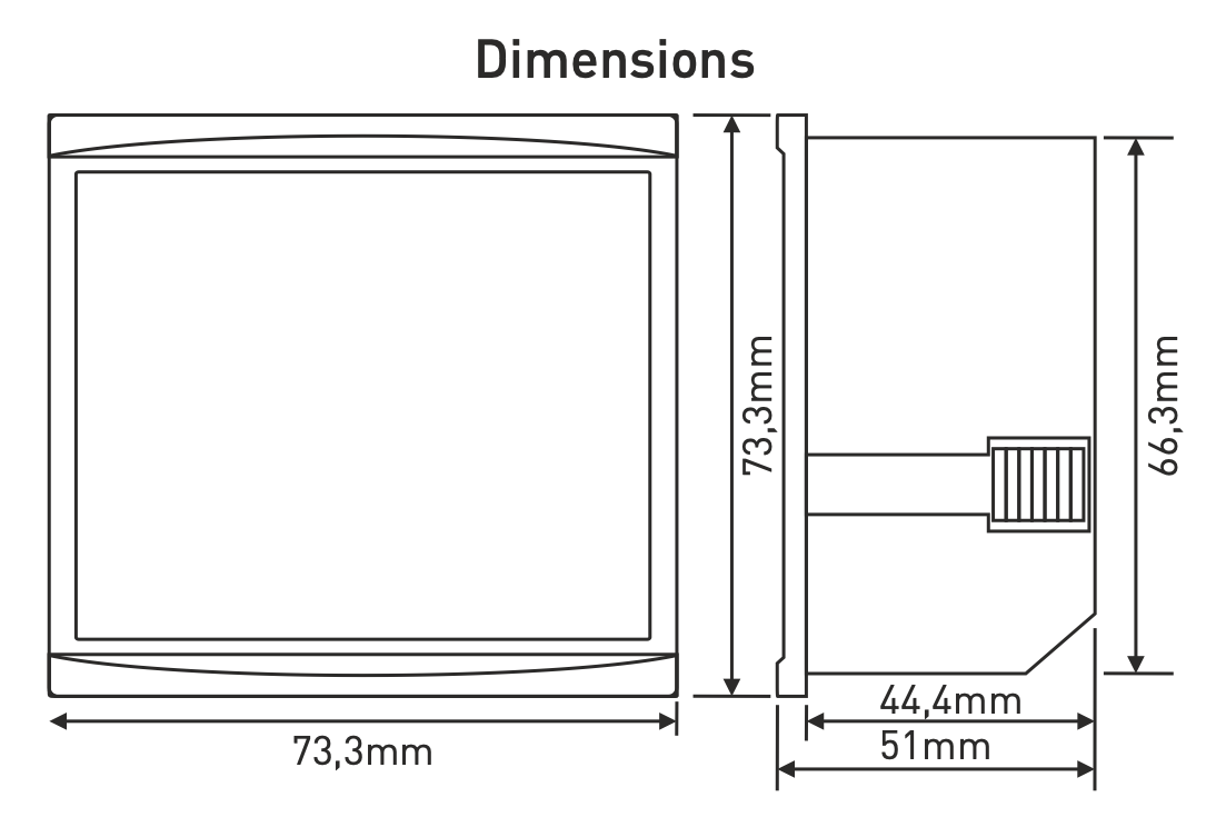Asymmetric 2×2 LED Display for Panel/Door Mounting 230VAC