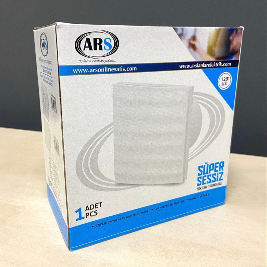 Alize ARS - ventilator axial alb pentru baie / WC, montat pe perete, alb, cu grilă silențioasă 120mm, 180 m3/h, 348563