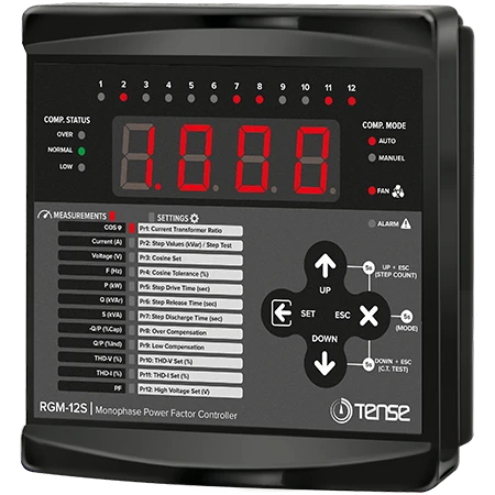 Controler de putere reactivă cu 12 niveluri cu ecran LED