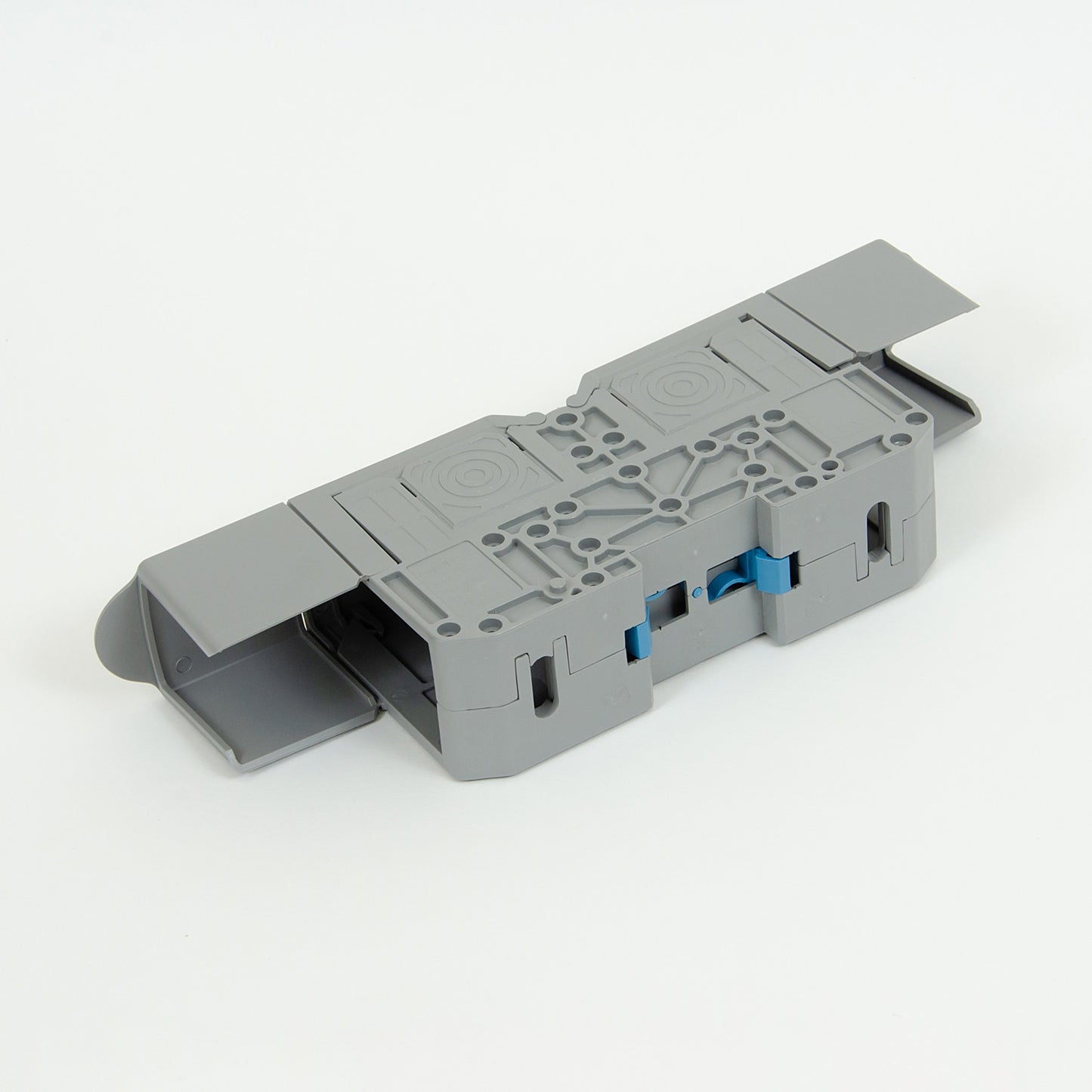 ONKA 150mm2 M12 Bloc terminal conector șină cu șurub Terminal șină DIN cu capac de protecție, gri, 1030088