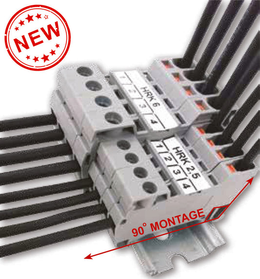ONKA 6mm2 Hybrid Screw/Spring Rail Connector Terminal Block DIN Rail Terminal Block 2-wire gri, 1040012