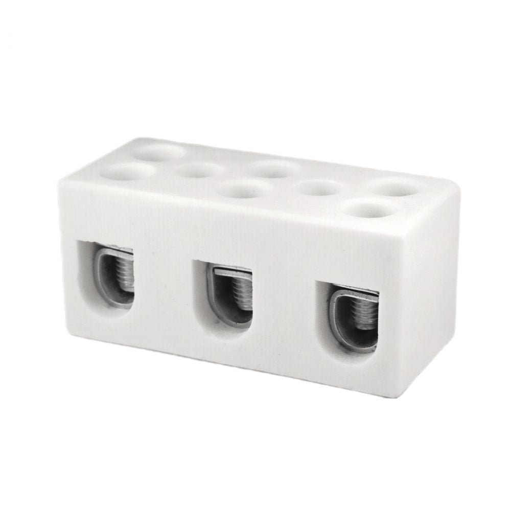 ONKA 25mm2 / 3 bobine Steatit / Ceramică / Porțelan Conector - BLOC TERMINAL PORCELAIN, 1070013