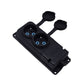 Black rubber double watertight surface-mounted socket, 250V, 16A, IP44, French type E 2P+E, 2KMP-E, Bylion