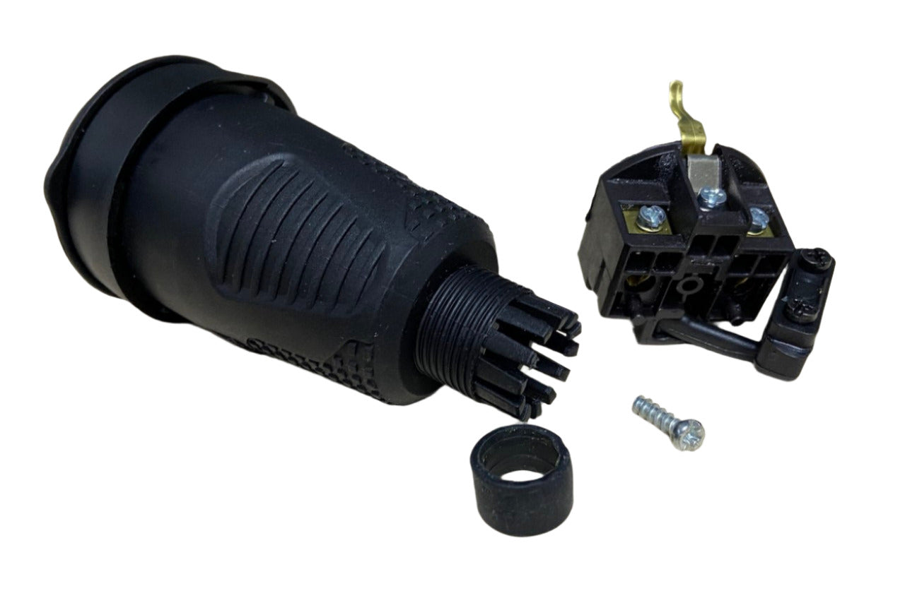 Priză ermetică din cauciuc negru IP54 cu clapetă 2P+Z 16A 250V SCHUKO RDP-F Bylion