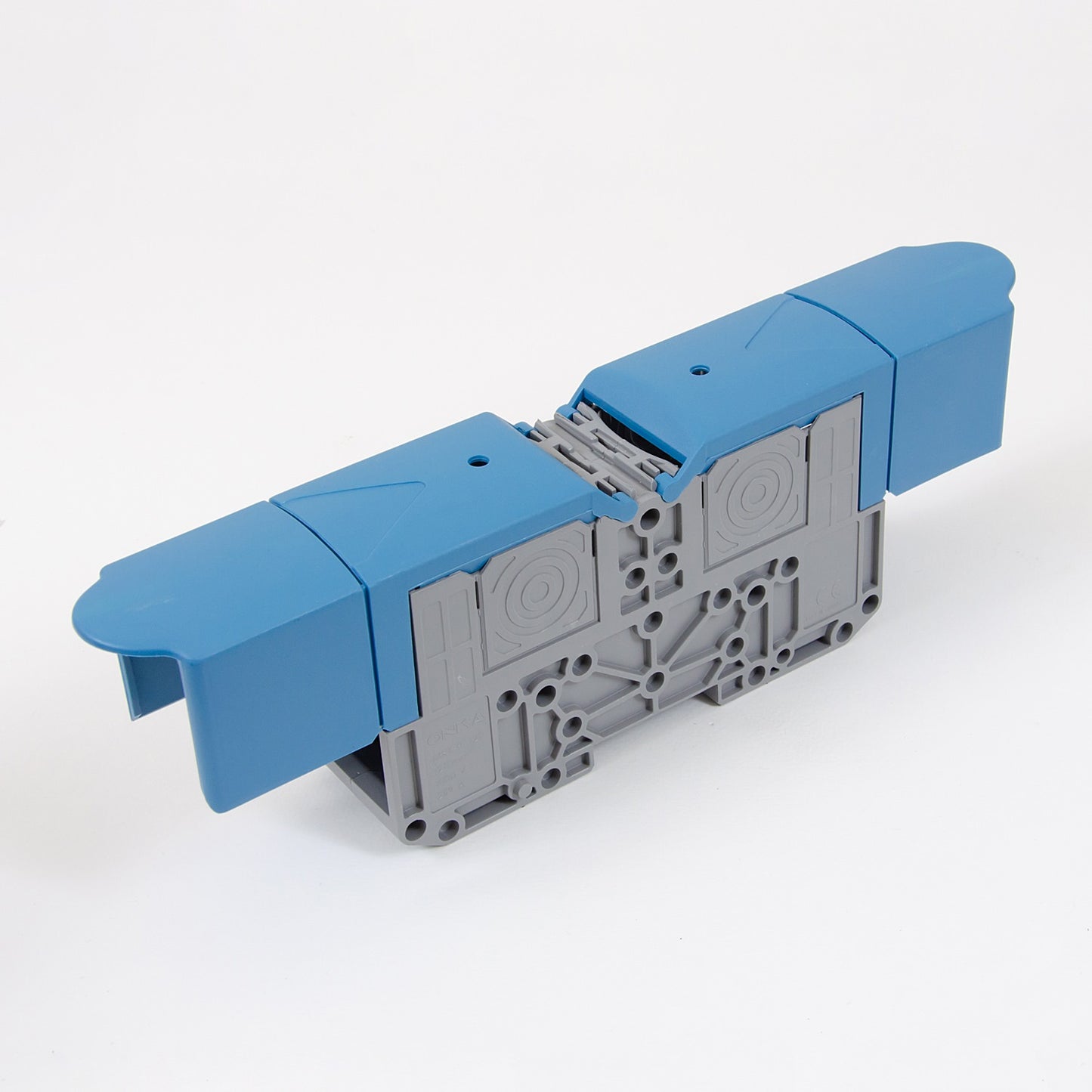 ONKA 120mm2 M10 Bloc terminal conector șină cu șurub Terminal șină DIN cu capac de protecție, albastru, 1030076