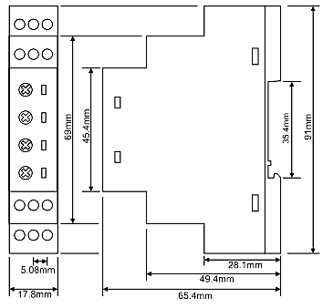 Releu de timp multifuncțional interval de timp: 0,1 s - 30 h 12V-240V AC/DC