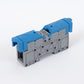 ONKA 50mm2 M8 Bloc terminal conector șină cu șurub Terminal șină DIN cu capac de protecție, albastru, 1030034