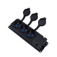 Priză triplă "cauciuc" neagră cu capac ermetic IP44 250V, 16A, SCHUKO 2P+Z, 3KMP-F, Bylion
