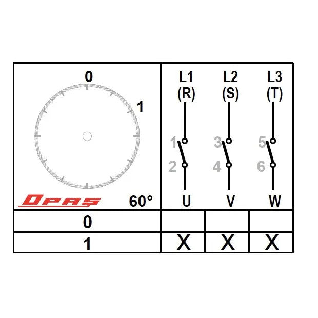 Comutator rotativ 0-1, ON/OFF