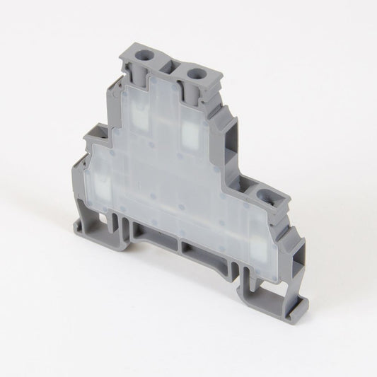 ONKA 4mm2, 2 niveluri Conector pentru șină cu șurub bloc terminal șină DIN terminal 4 fire gri, 1010368
