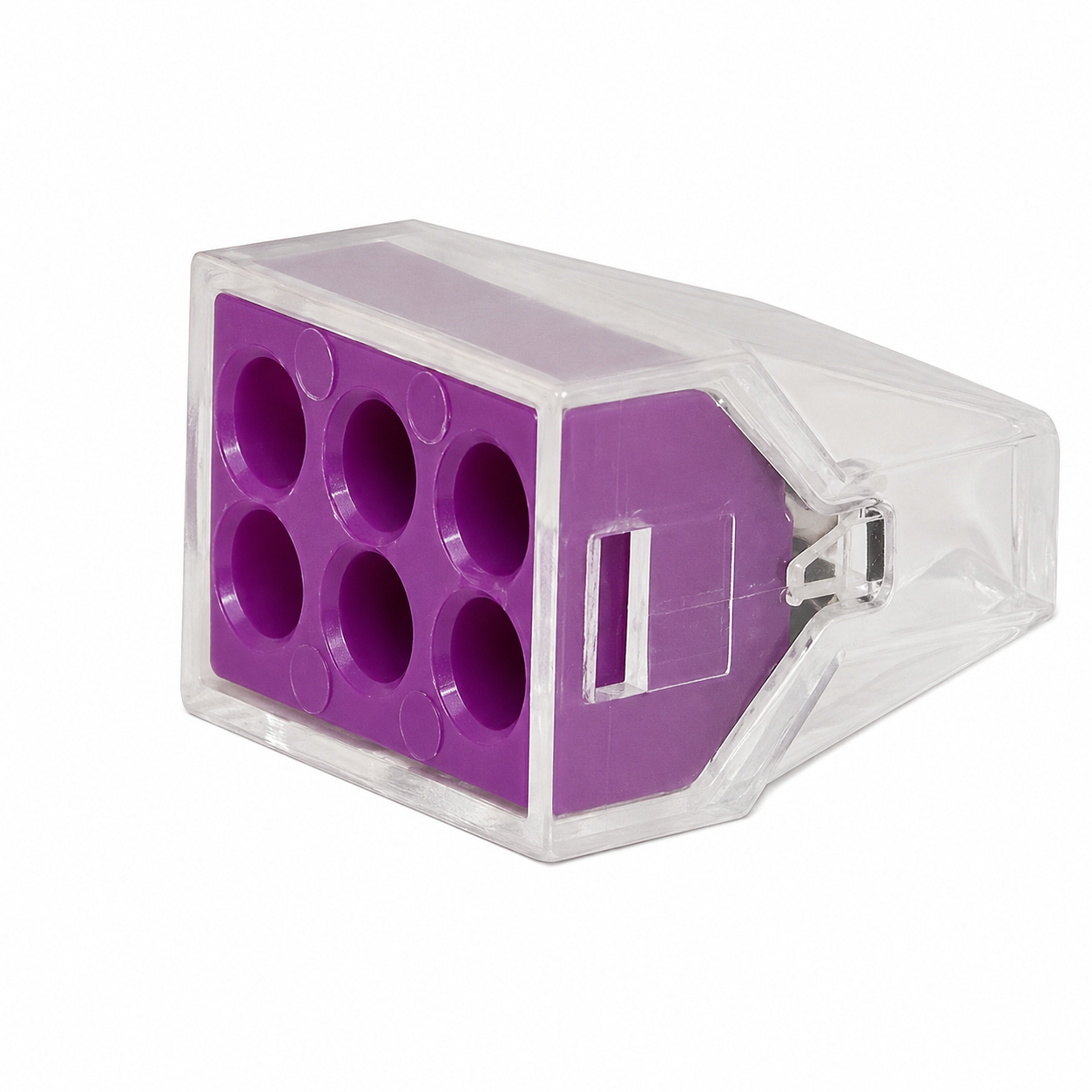 Transparent Push-in wire connector, 6x2,5 mm²
