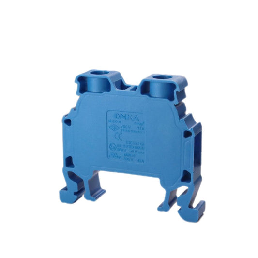 ONKA 6mm2 Screw terminal block DIN rail connector 2 wires blue, 1010035