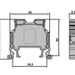 ONKA 6mm2 Conector șină cu șurub bloc terminal șină DIN terminal 2 fire gri, 1010032