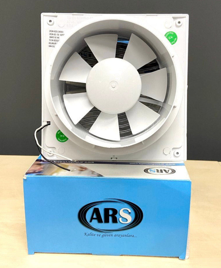 Alize ARS- ventilator axial pentru baie / WC alb, montat pe perete, alb, cu grilă silențioasă 100mm, 90 m3/h, 348562