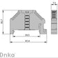 ONKA Connector, end support, universal support (for spring and screw terminal block), 1060002