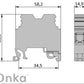 ONKA 35mm2 PE Conector șină cu șurub bloc terminal șină DIN terminal 2 fire gri, 1010225