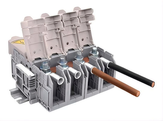 Bloc terminal MRK 25 mm² pentru montare pe șină (cu capac)