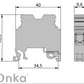 ONKA 10mm2 PE Screw terminal block DIN rail connector 2 wires grey, 1010221