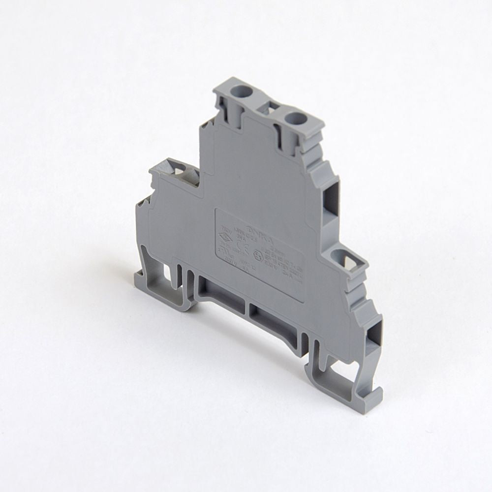 ONKA 2.5mm2, 2 levels Screw rail connector terminal block DIN rail terminal block 4 wires gray, 1010332