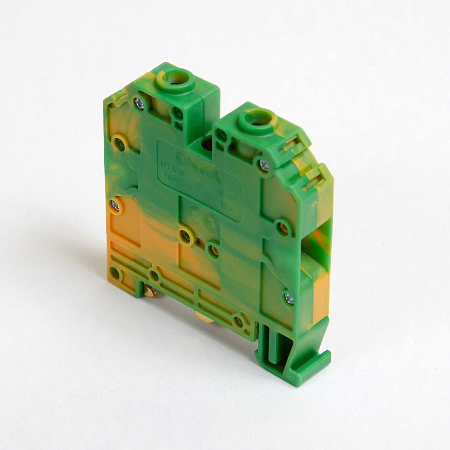 ONKA 35mm2 PE Conector șină cu șurub bloc terminal șină DIN terminal 2 fire gri, 1010225