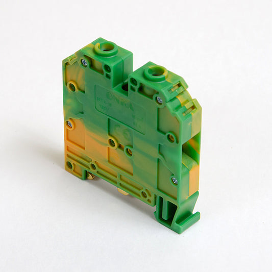 ONKA 35mm2 PE Conector șină cu șurub bloc terminal șină DIN terminal 2 fire gri, 1010225