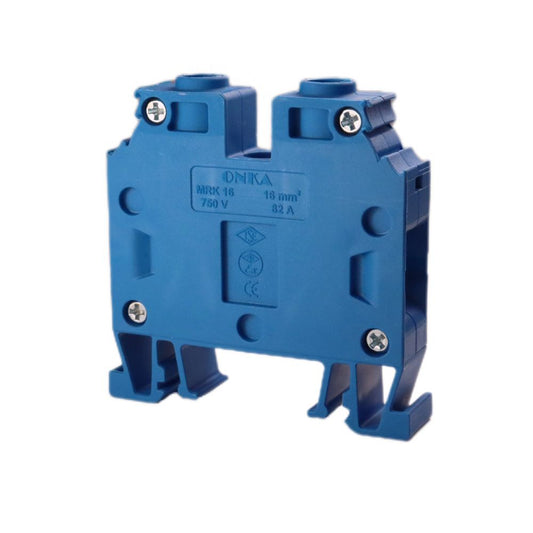 ONKA 16mm2 Conector șină cu șurub bloc terminal șină DIN terminal 2 fire albastru, 1010055