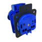 Priză ermetică 2P+Z, 230/220v, cu împământare, IP44, cu clapetă, albastră, 250V franceză