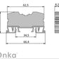 ONKA 6mm2 conector cu arc pentru șină bandă terminală pentru șină DIN bandă terminală cu 2 fire gri, 1020034