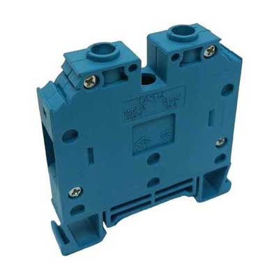 ONKA 25mm2 Screw Rail Connector Terminal Block DIN Rail Terminal 2 Wires Blue, 1010065