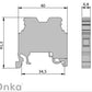 ONKA 10mm2 PE Screw terminal block DIN rail connector 2 wires grey, 1010221