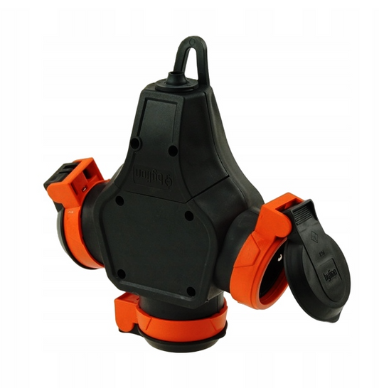 T-type rubber French connection with 3 sockets, 3WHS-E