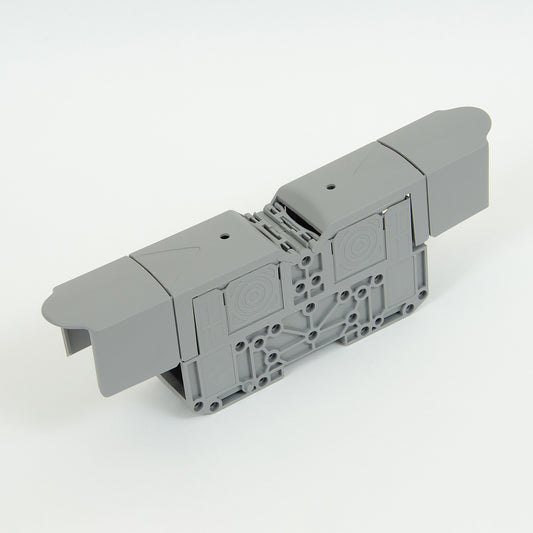 ONKA 150mm2 M12 Bloc terminal conector șină cu șurub Terminal șină DIN cu capac de protecție, gri, 1030088
