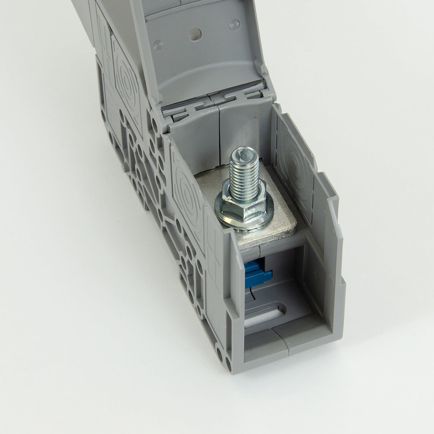 ONKA 120mm2 M10 Screw Rail Connector Terminal Block DIN Rail Terminal with Protective Cover, Gray, 1030073