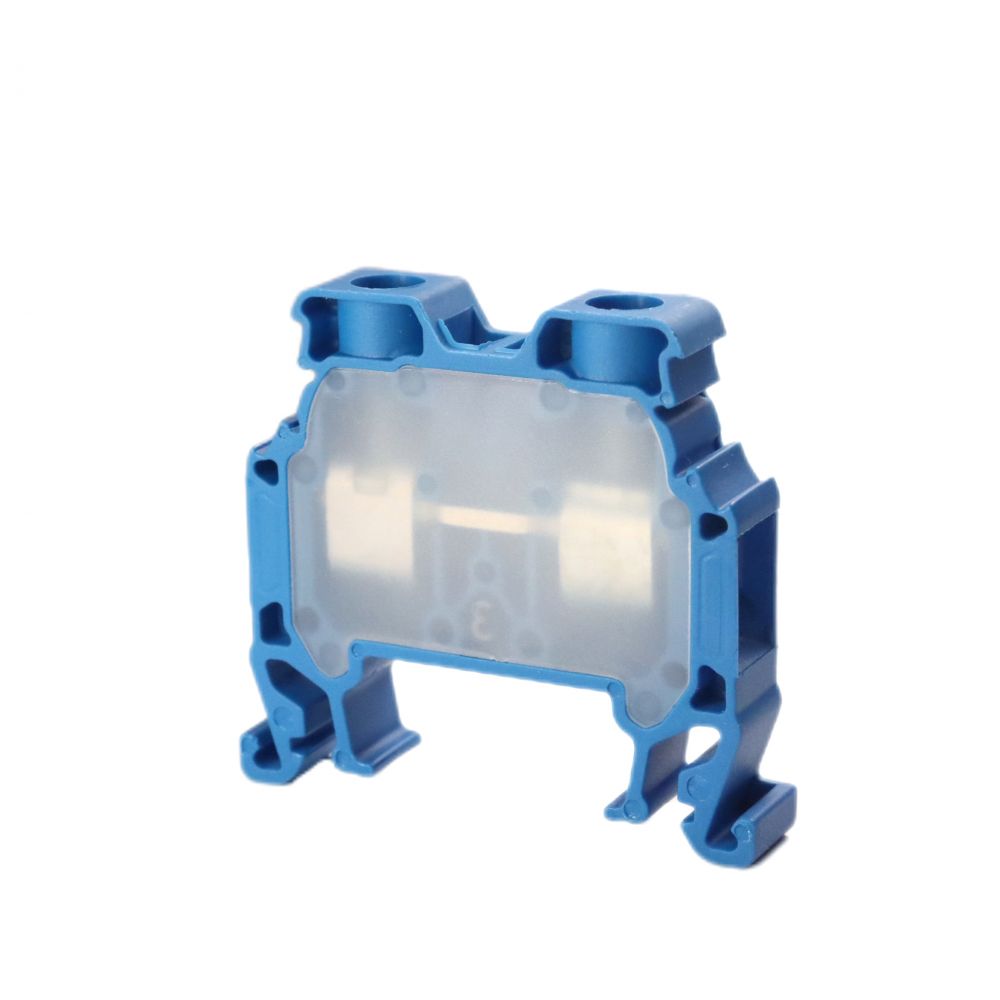 ONKA 6mm2 Screw terminal block DIN rail connector 2 wires blue, 1010035