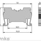 ONKA 4mm2 arc șină conector bloc terminal șină DIN terminal 2 fire albastru, 1020027