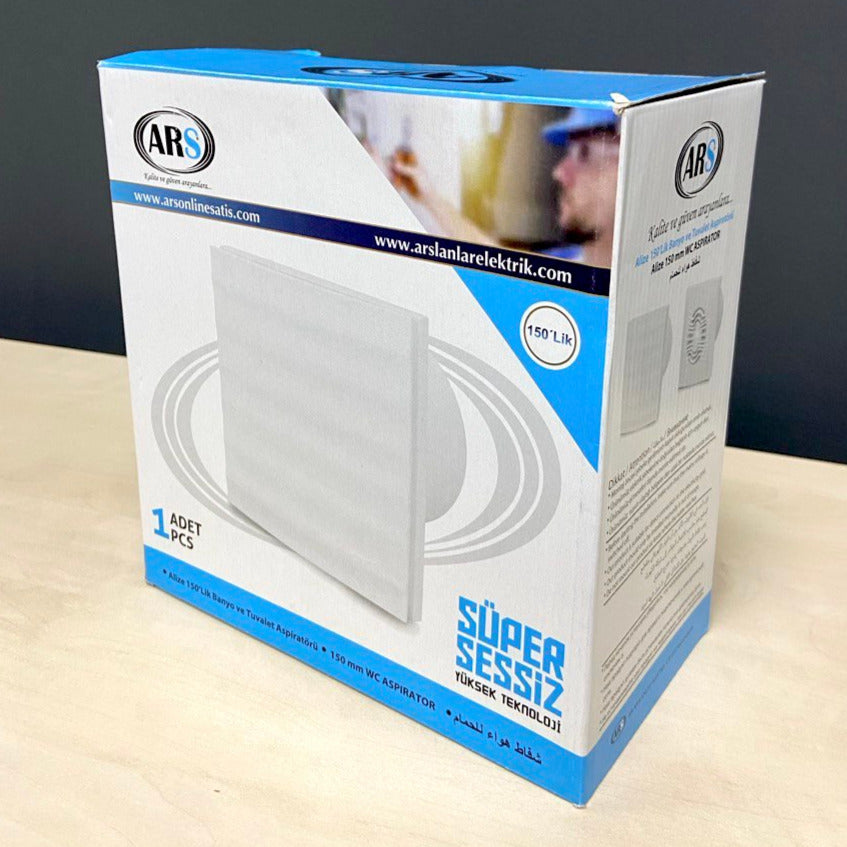 Alize ARS - ventilator axial alb pentru baie / WC, montat pe perete, alb, cu grilă silențioasă 150mm, 280 m3/h, 348564