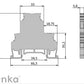 ONKA 2.5mm2, 2 levels Screw rail connector terminal block DIN rail terminal block 4 wires gray, 1010332