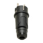 Dop de cauciuc negru IP54, 250v 16a pe cablu, Uni-Schuko (dublă legare la pământ), 2P+E, REF, Bylion
