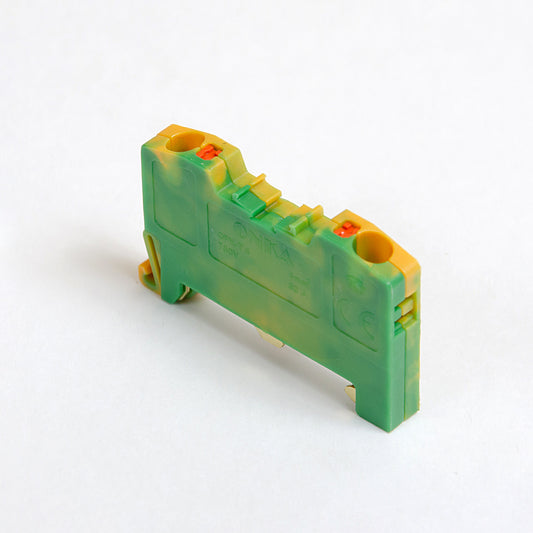 ONKA 4mm2 PE spring rail connector terminal block DIN rail terminal 2 wires gray, 1020299