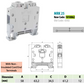ONKA 25mm2 Screw Rail Connector Terminal Block DIN Rail Terminal 2 Wires Gray, 1010062