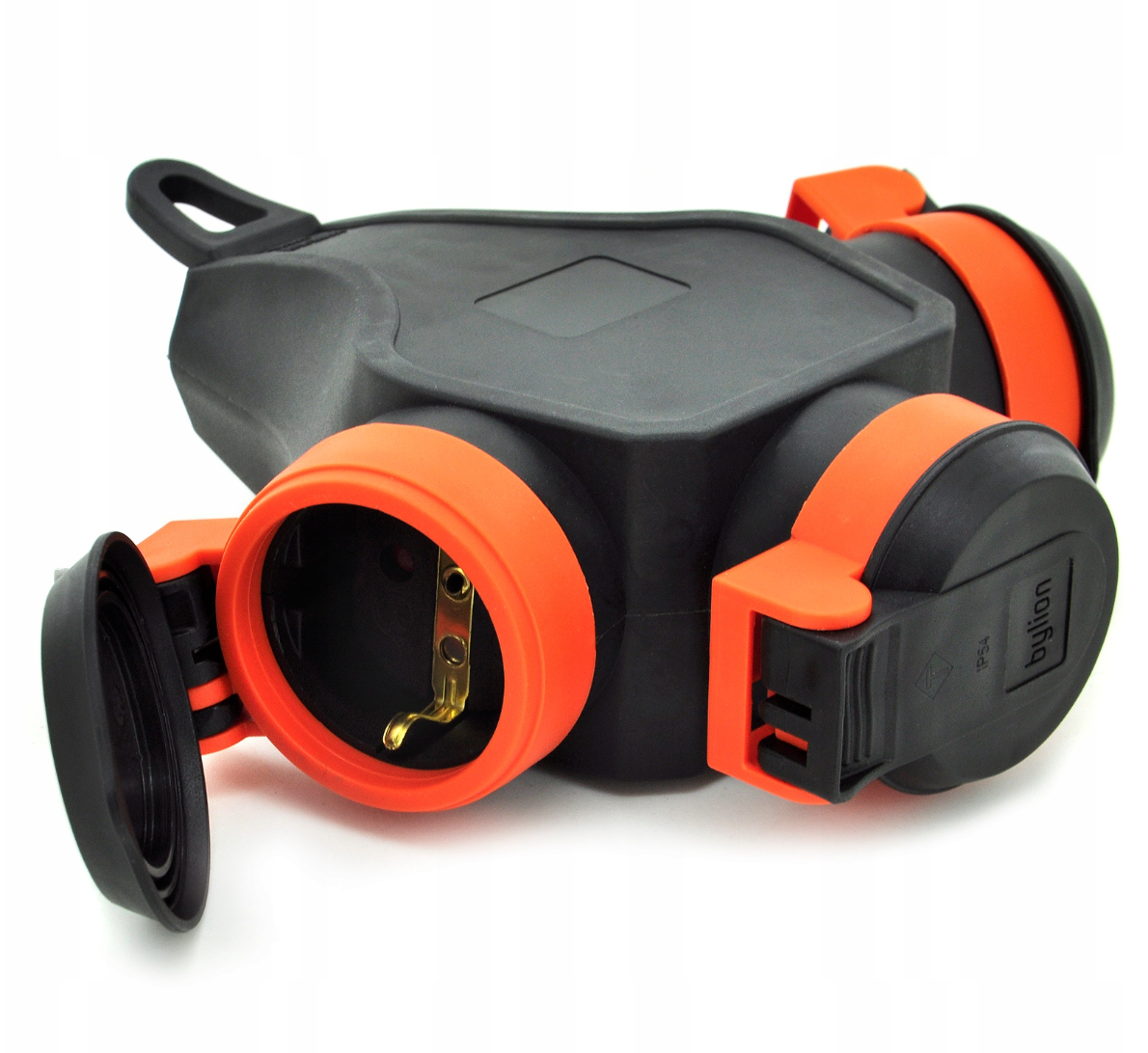 Hub de cauciuc de tip T Schuko splitter cu 3 prize 3WHS-F