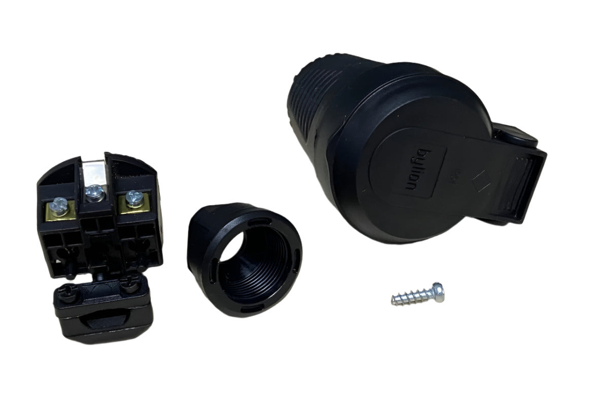 Priză ermetică din cauciuc negru IP54 cu clapetă 2P+Z 16A 250V SCHUKO RDP-F Bylion