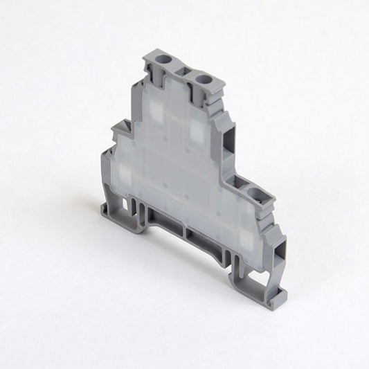 ONKA 2.5mm2, 2 niveluri Bloc terminal conector șină cu șurub Bloc terminal șină DIN 4 fire gri, 1010332