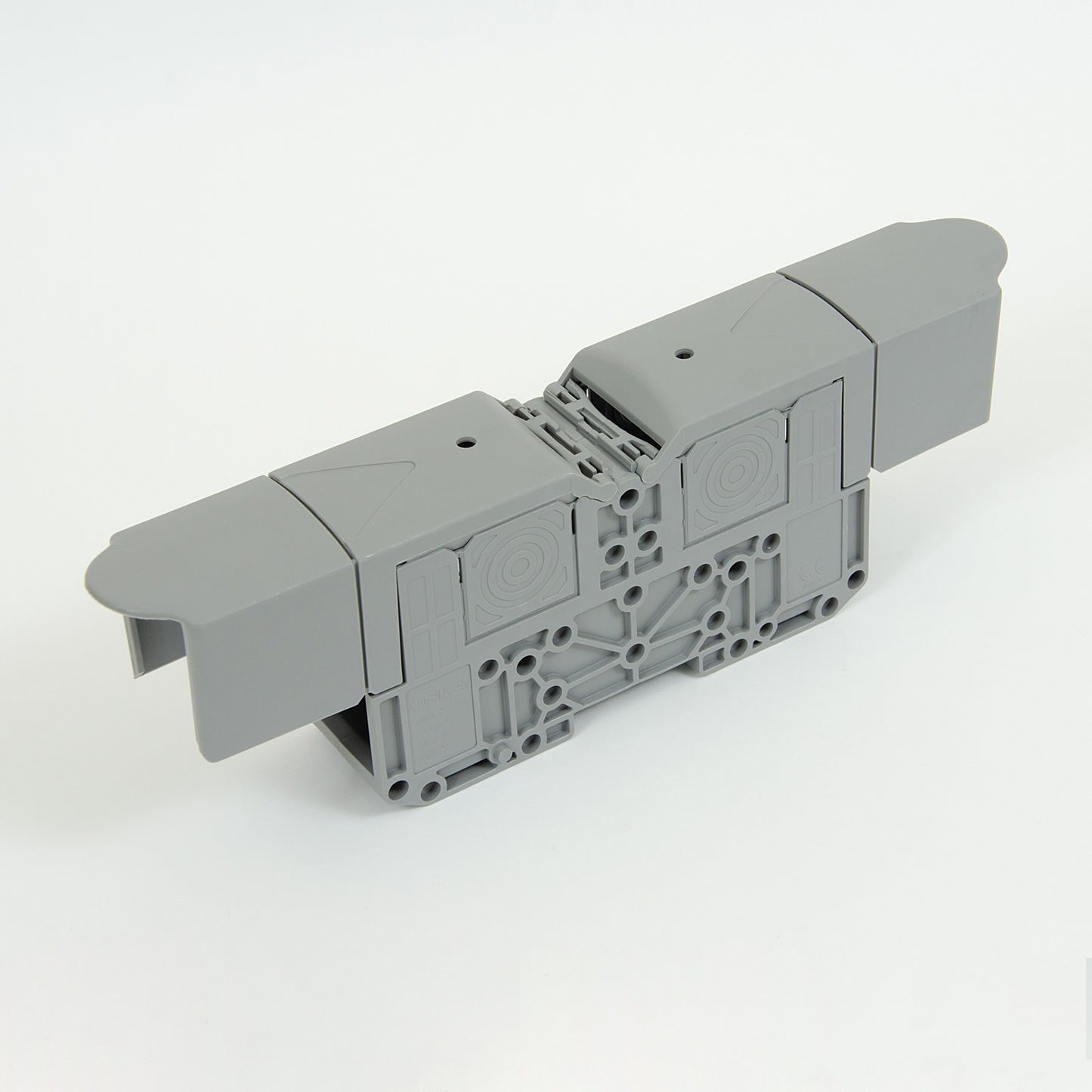 ONKA 120mm2 M10 Screw Rail Connector Terminal Block DIN Rail Terminal with Protective Cover, Gray, 1030073