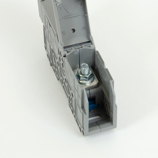 ONKA 95mm2 M8 Screw Rail Connector Terminal Block DIN Rail Terminal with Protective Cover, Gray, 1030059
